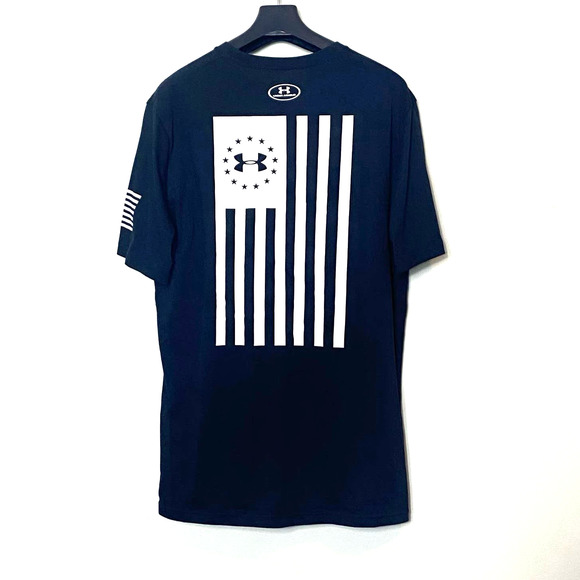 Under Armour Other - Under Armour UA Freedom Flag T Shirt Mens Large Black Loose